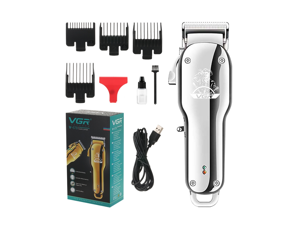 Máquina de Cortar Cabelo com Corpo em Metal e Cortador de Cabelo de Alta Potência com Corte Gradiente MDUG (prateado)