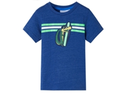 T-shirt Para Criança Azul-escuro Mesclado 128