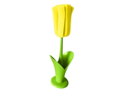 Escova de Esponja para Garrafas com Cabo Longo Multifuncional Macia Design Flor Amarela