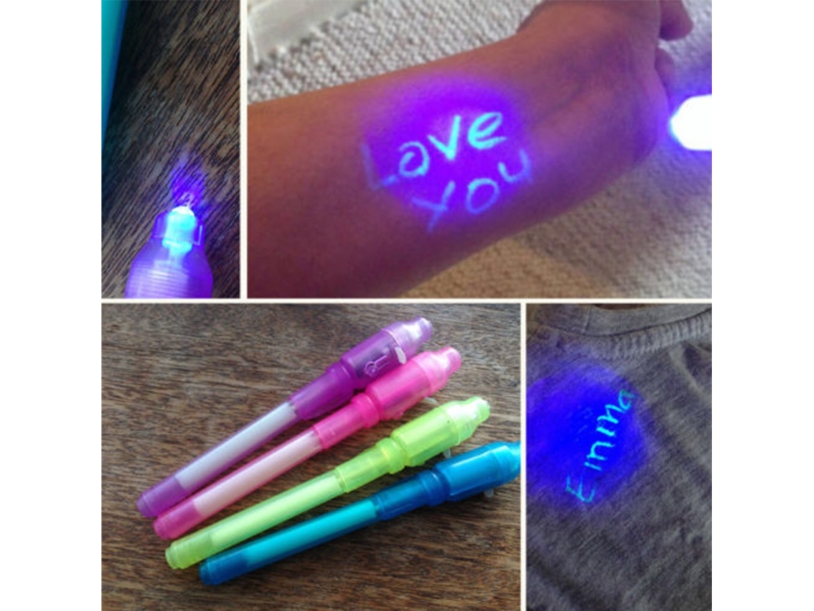 Caneta De Tinta Invisível Com Luz Uv Festas Infantis Brincadeira Criativa