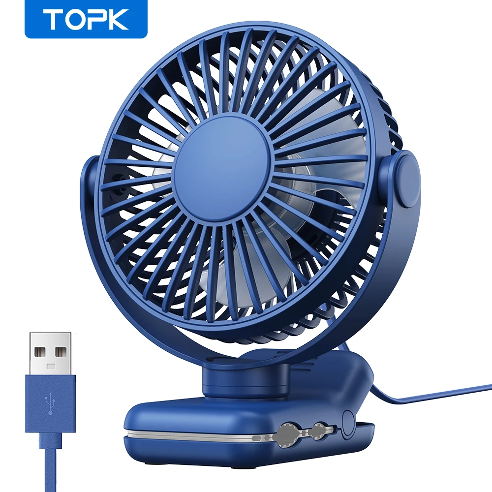 (azul) Mini Ventilador Portátil Silencioso Com Clipe