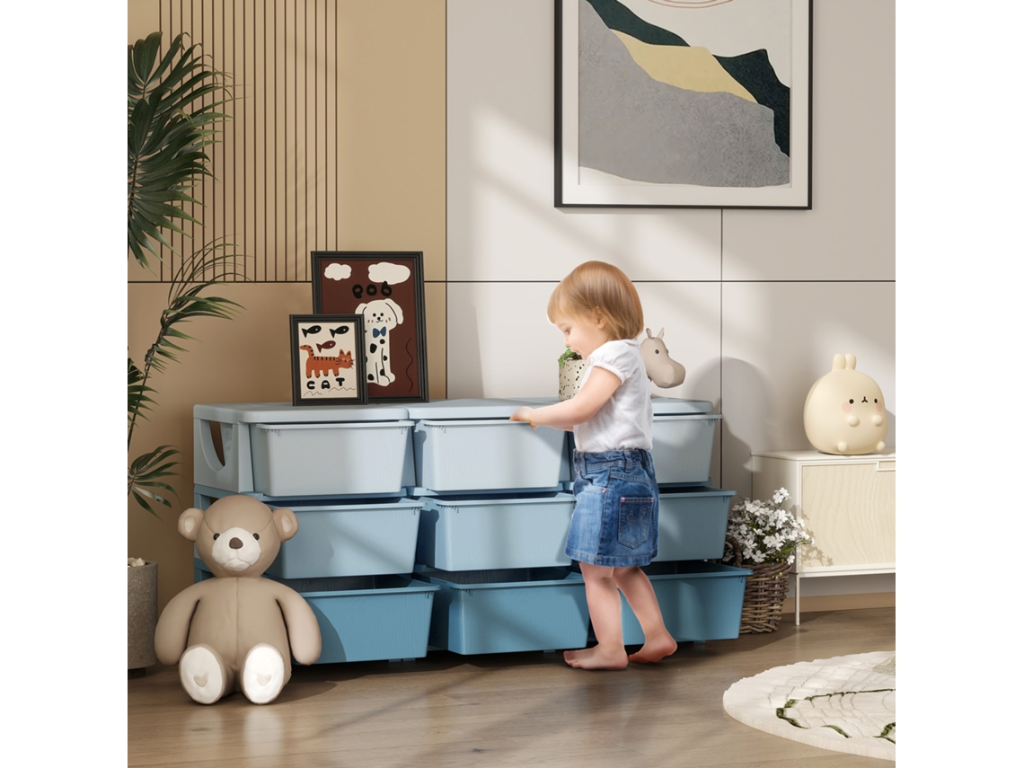Kids Storage Box Kids Storage Box 9 Drawers Blue