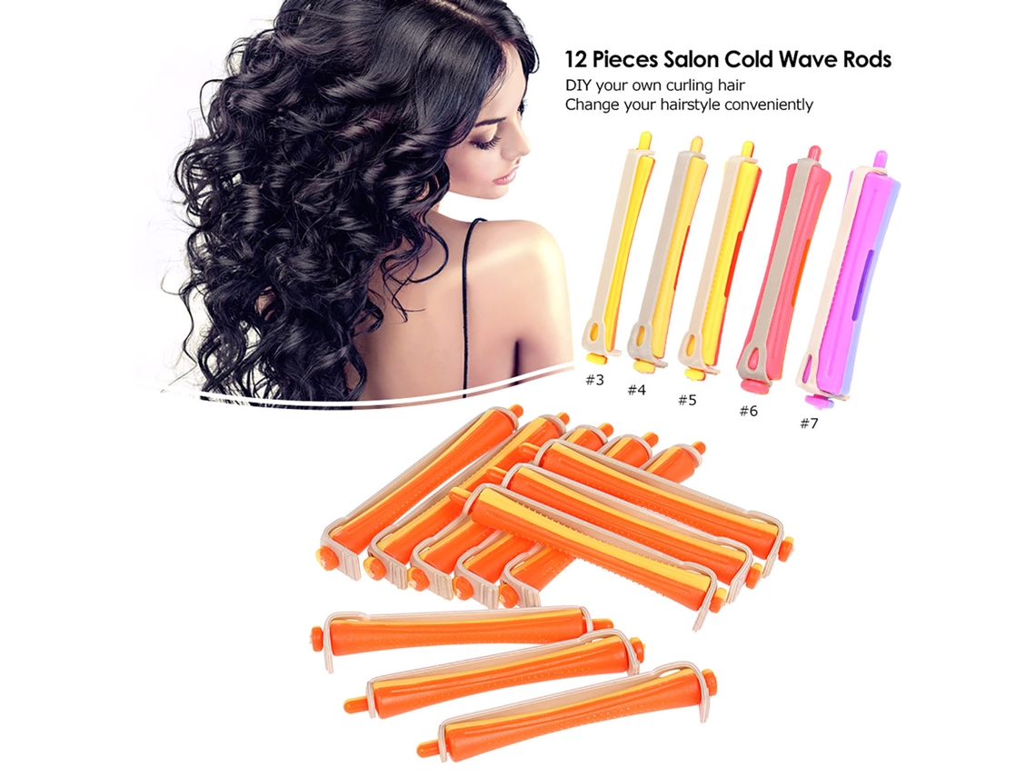 2026 12 Varillas de Onda Fría para Cabelo com Borracha Elástica, Onduladores de Cabelo para Salão, Ferramentas de Penteado Diy para Mulheres