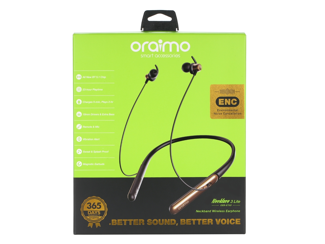Fone de Ouvido Mali Sem Fio Oraimo OEB E75D Neckband para Esportes