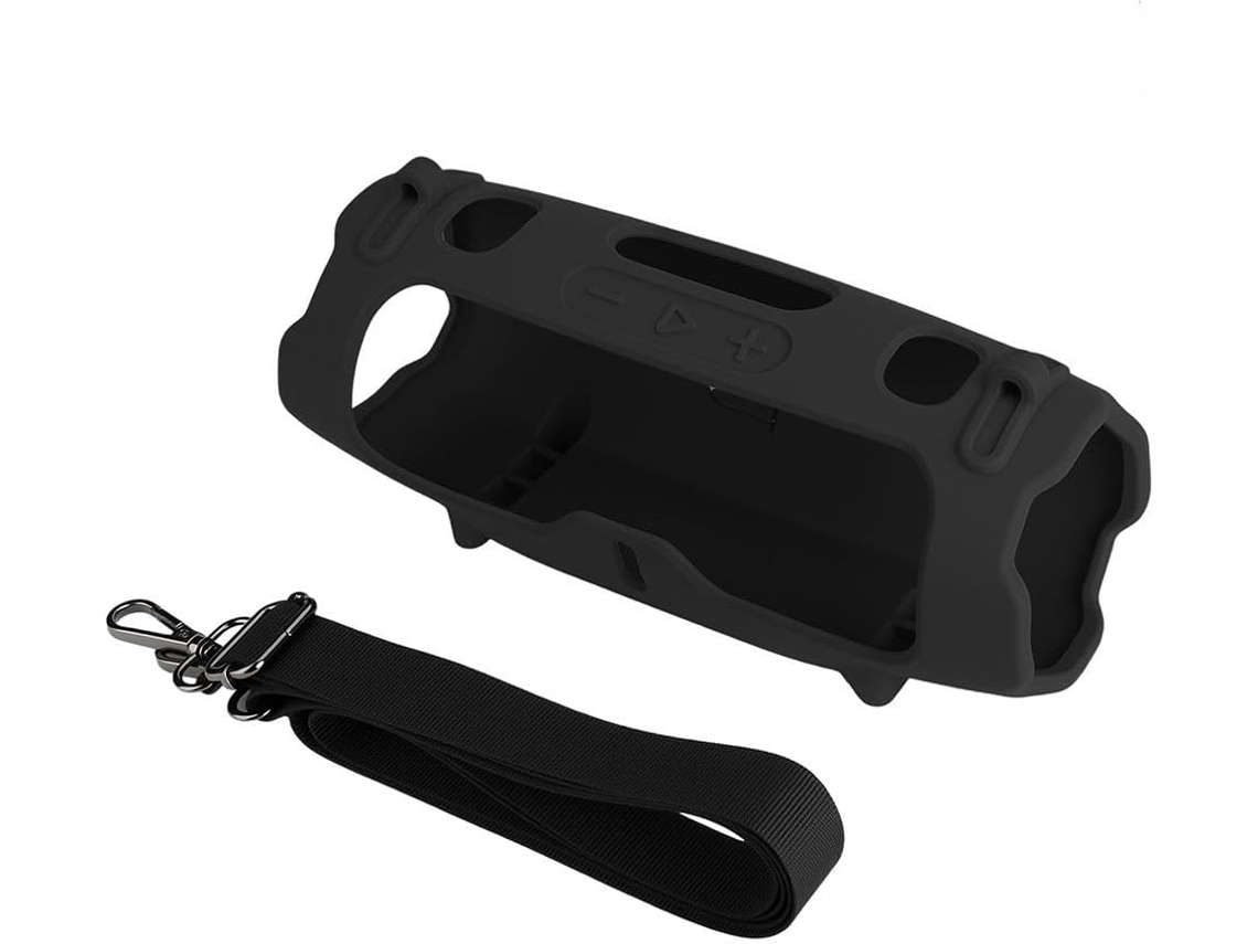 Capa De Silicone Macio Para Jbl Charge 6 Com Alça (preta)