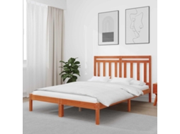 Vidaxl Estrutura Da Cama Marrom Cera 205,5 X 155,5 X 100 Cm