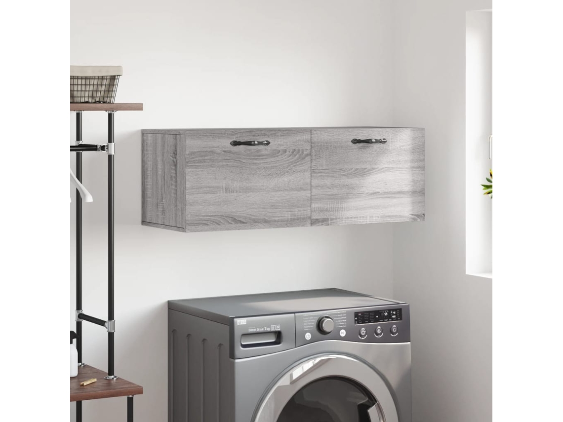 Vidaxl Armário Parede 100x36,5x35 Cm Derivados De Madeira Cinza Sonoma
