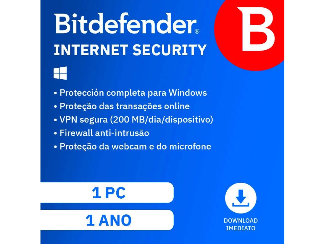 BITDEFENDER Internet Security (1 Dispositivo - 1 Ano - PC - Formato Digital)