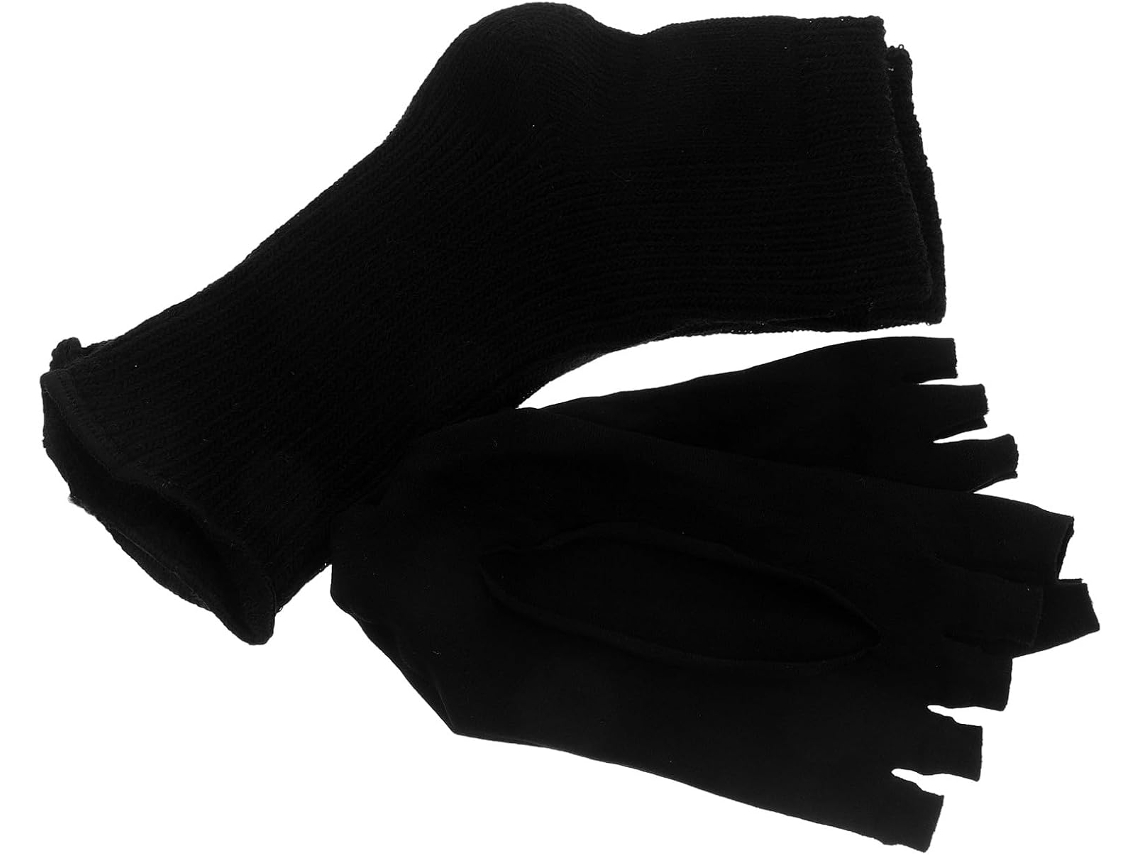 Conjunto de 2 pares de meias com proteção UV para nail art - Manicure Preta