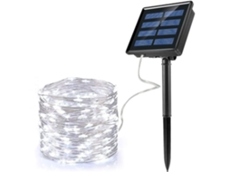 Conjunto De Luz Solar 22 Metros 200 Leds Brancos Alimentado Por Energia Solar*