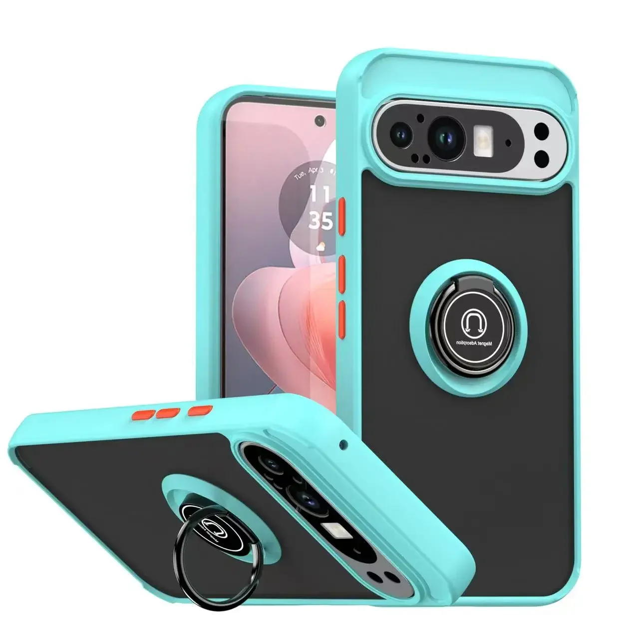 (azul Celeste, Google Pixel 8a) Capa Para Celular Com Suporte Magnético Em Formato De Anel, Capa Protetora Fosca À Prova De Choque.
