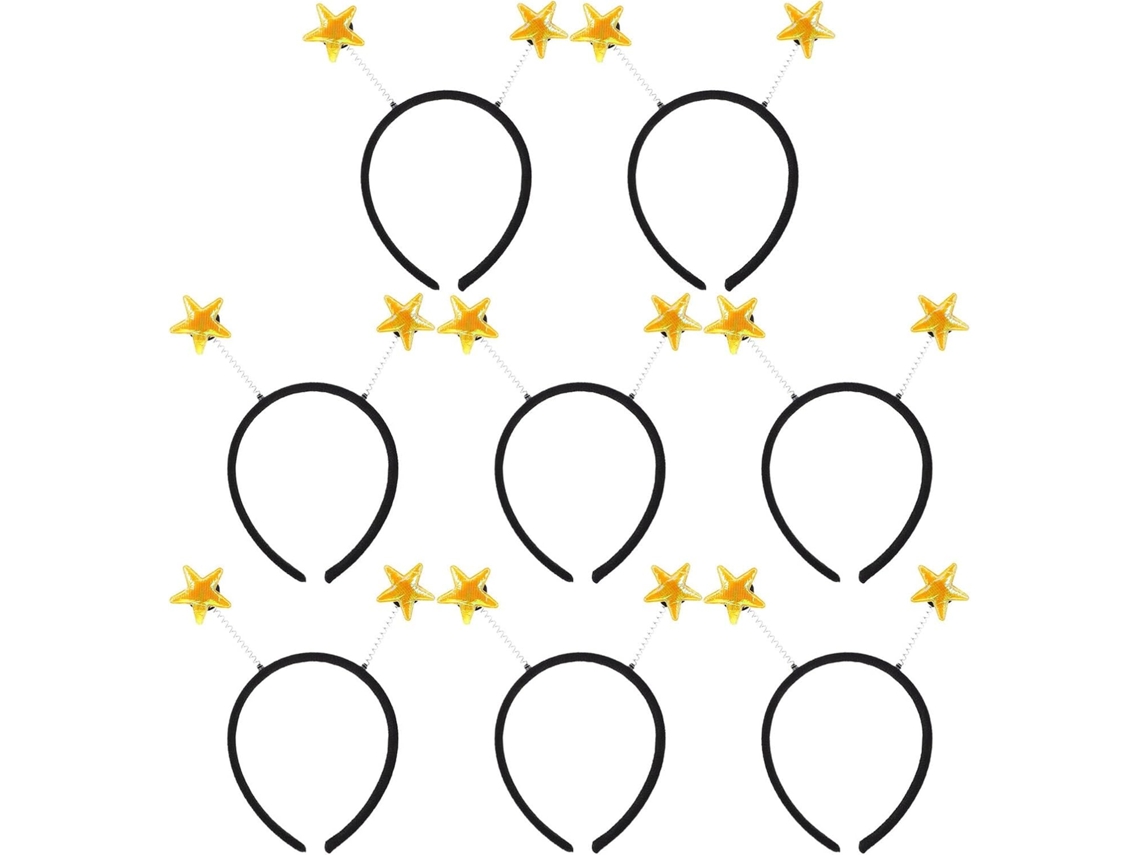 Conjunto De 8 Tiaras Douradas Com Estrelas Para Festas E Carnavais, Tiaras Divertidas