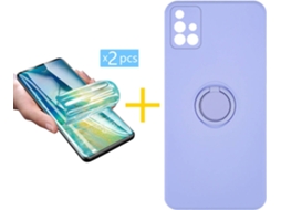 Capa + 2 Películas para Samsung Galaxy A71 ACCETEL Roxo Lilás