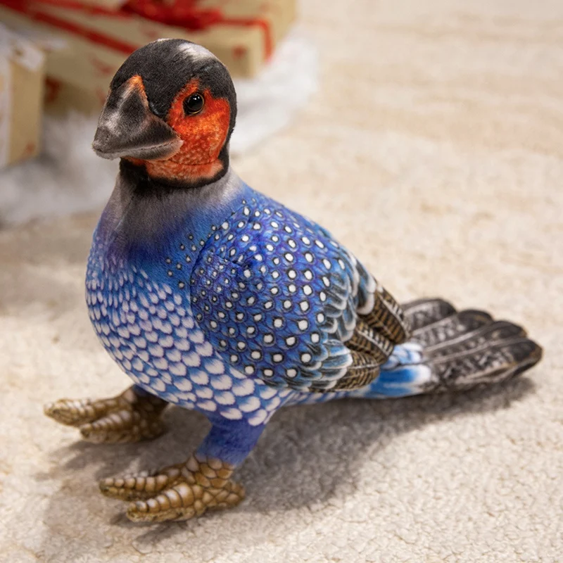 Brinquedo de Pelúcia Simulando Galinha d'angola, Enchimento de Algodão Puro, Presente Decorativo MDUG (azul, 20cm)