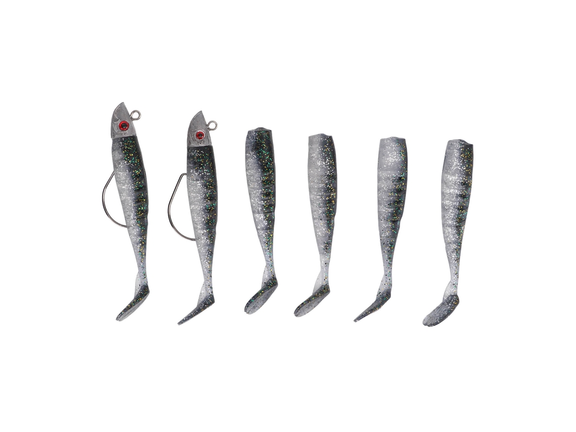 Simulation Bait (simulation Fish Lure, Large Hook) Sold In Two Sets, Simulation Soft Bait Lure, Dark Green