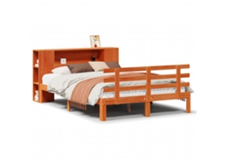 Bookcase Bed, Bookcase Beds Vidaxl Marrom Madeira De Pinho (140 X 190 Cm)