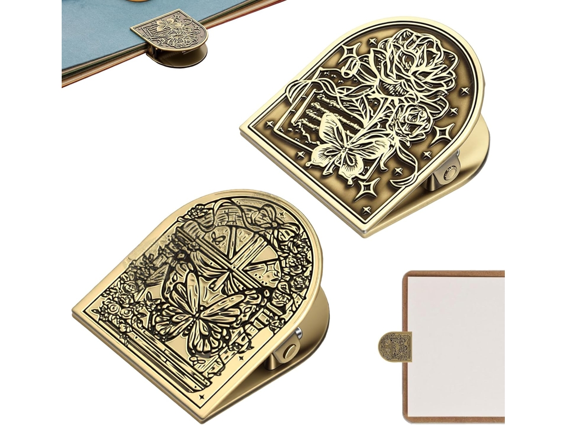 Clipes Retrô Vintage Em Liga Zinco Com Flores E Borboletas, Conjunto De Duas Peças, Ideais Para Livros, Papéis