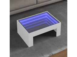 Vidaxl Mesa De Centro Luzes Led Infinity 70x50x30 Cm Branco