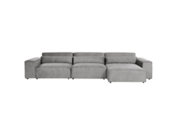 Sofá Modular Estofado de Estilo Minimalista Moderno BELIANI Hellnar de Poliéster Cinzento 364X176X70