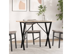 Vidaxl Mesa De Jantar Estrutura Em X 100x50x75cm Pinho E Aço