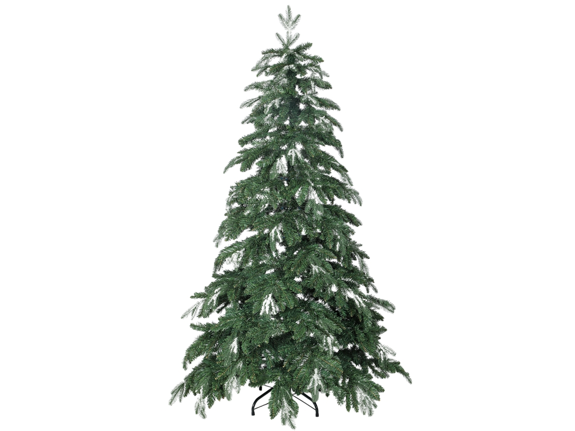 Árvore De Natal Artificial 180 Cm Ramos Realistas Com Efeito Neve De Com Suporte Em Aço Base Dobrável Verde
