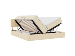 Cama com Armazenamento Creme 180x200cm Couro Sintético MAISON EXCLUSIVE