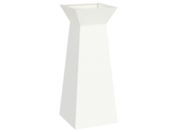 Conjunto 1 Vaso De Jardim Vidaxl Branco Aço (40 X 40 X 100 Cm)