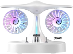 Ventilador De Mesa Com Clipe Para Tela, Barra Iluminação Integrada,
