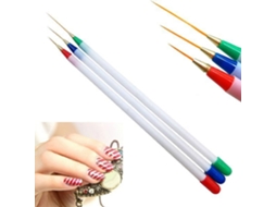 Juego De 3 Pinceles Para Decoración De Uñas, Delineadores Finos, Para Pintar Y Dibujar