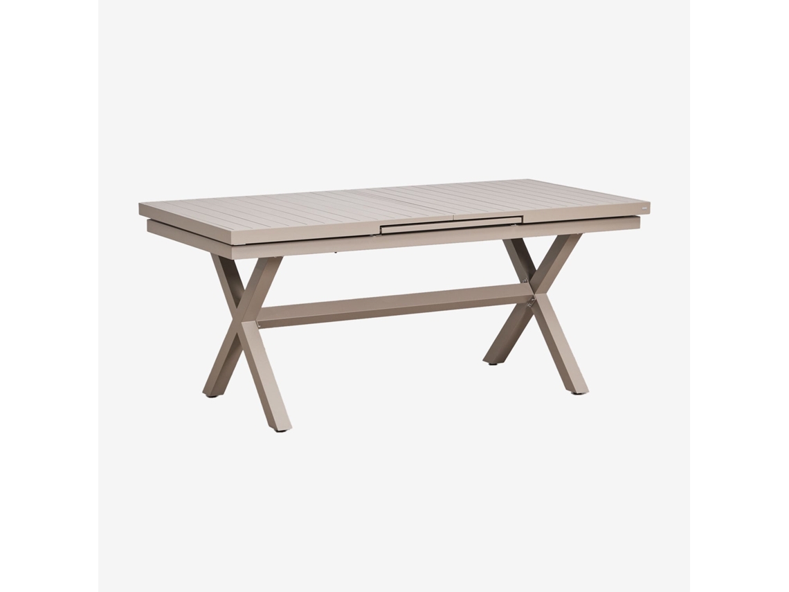 Sklum Rectangular Extensible Dining Table In Aluminum Karena Alumínio Moka Brown         180 - 240 X 90 Cm