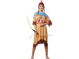 Fato de índia Apache em vestido com cocar para mulher