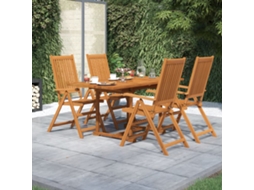 Conjunto De 5 Peças De Jantar Para Jardim Madeira De Acácia Maciça Dkd Home Decor