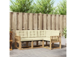 Vidaxl Conjunto De Sofás Para Exterior 4 Unid. Branco E Creme