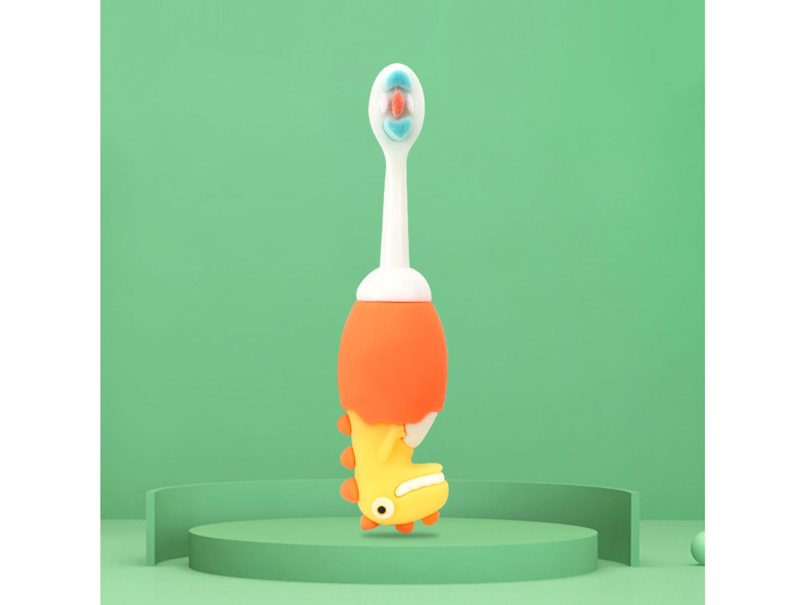 Primerox escova de Dentes Infantil Macia Cartoon Cute Limpeza Profunda para Meninos e Meninas Laranja
