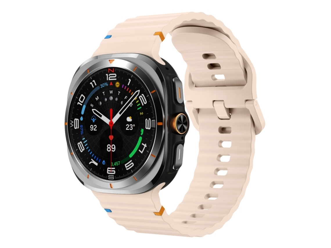 Bracelete Silicone com Grãos Ondeado Rosa para Samsung Galaxy Watch Ultra XIAOMOYU (47mm)