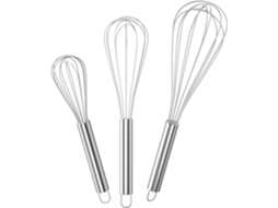 Batedor De Ovos Profissional Em Aço Inoxidável, Conjunto Com 3 Unidades, Incluindo Batedores De 21 Cm, 26 Cm E 29 Cm, Para Misturar E Bater