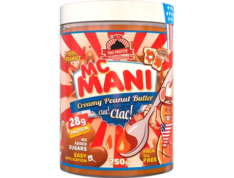 Proteína MAX PROTEIN Mc Mani Clac Clac Peanut Butter Crema De Cacahuete (750 Gr)