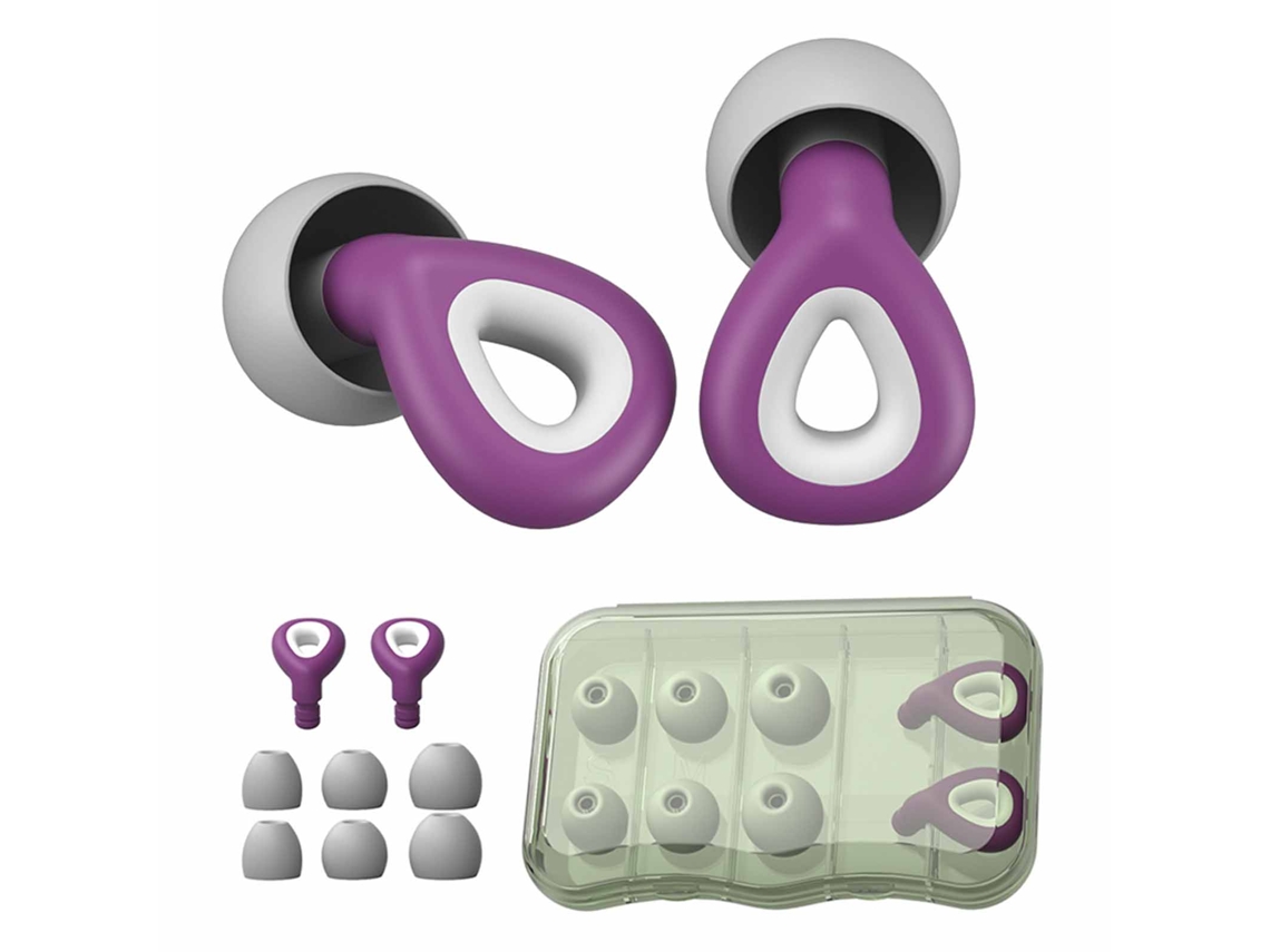 Conchas Ouvido Anti-ruído Silicone Aprofundado Para Dormir Estudar Trabalho Nadar Roxo