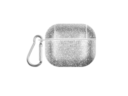 Camada para fone de ouvido Tws em policarbonato com textura Pele e Glitter. GIECY