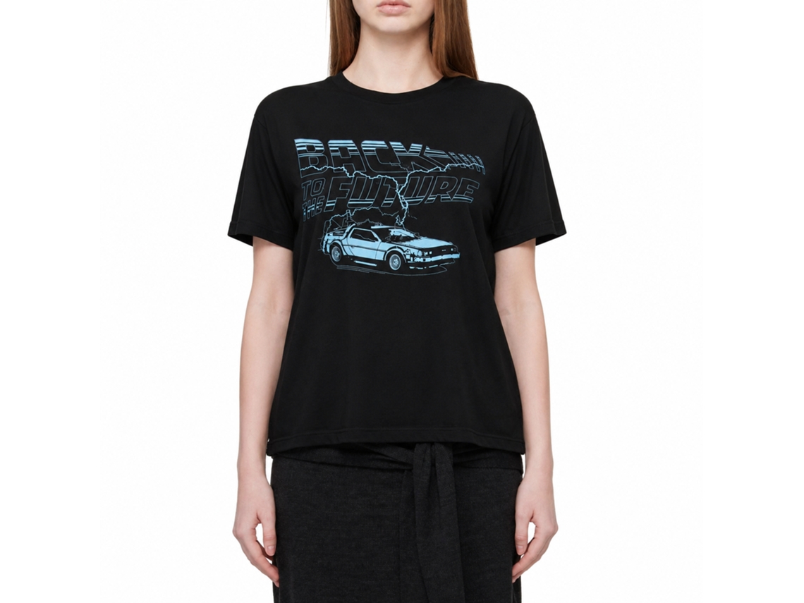 Rockinstone Back To The Future Movie Ride The Lightning Black Adult T-shirt Size:l
