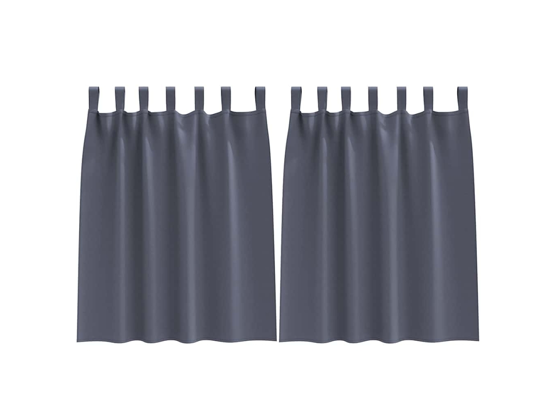 Maison Exclusive - Cortinas Blackout Com Argolas 2 Pcs Antracite 140 X 140 Cm