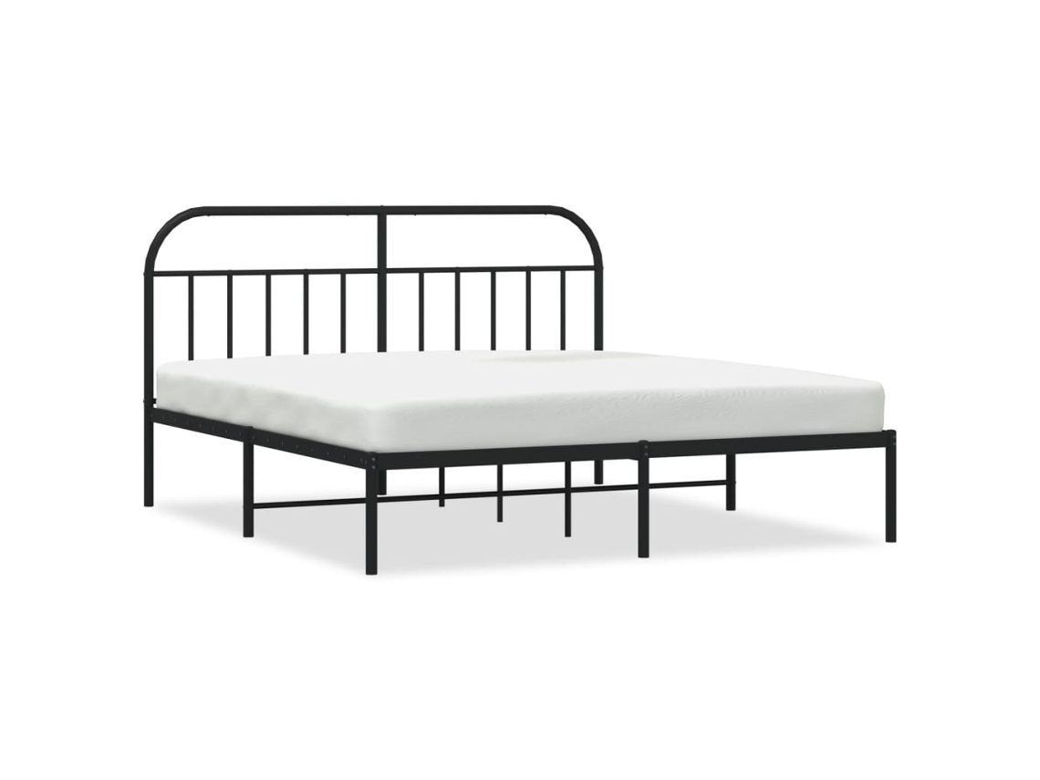 Bed Frame, Bed Frames Vidaxl Preto Aço (180 X 200 Cm)