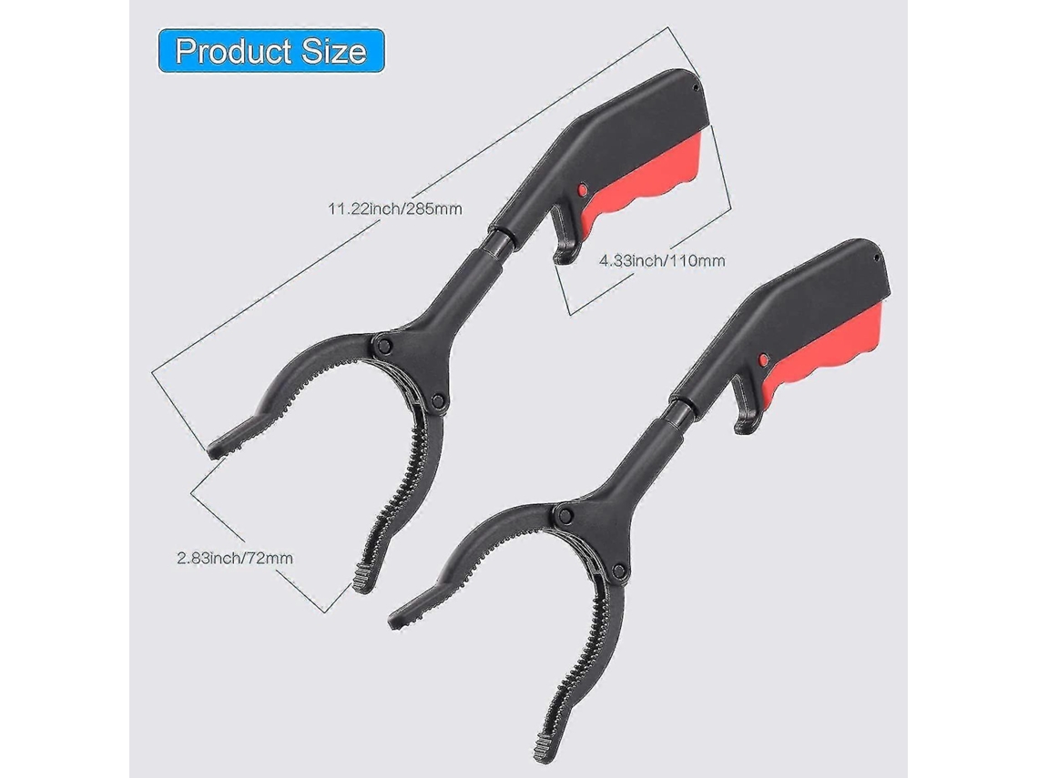 Pinza Recogedora 30cm Senior 2 Pack para Lixo e Reciclagem, Leve e Durável com Design Antiderrapante S/MARCA