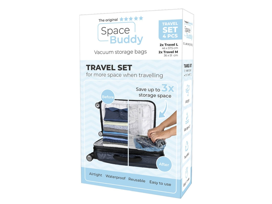 Conjunto De Viagem Com Sacos De Vácuo Space Buddy