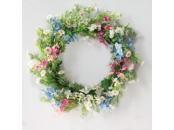 Guirlanda de flores artificiais para porta de entrada, parede ou casa, casamento, 38 cm, multicolorida