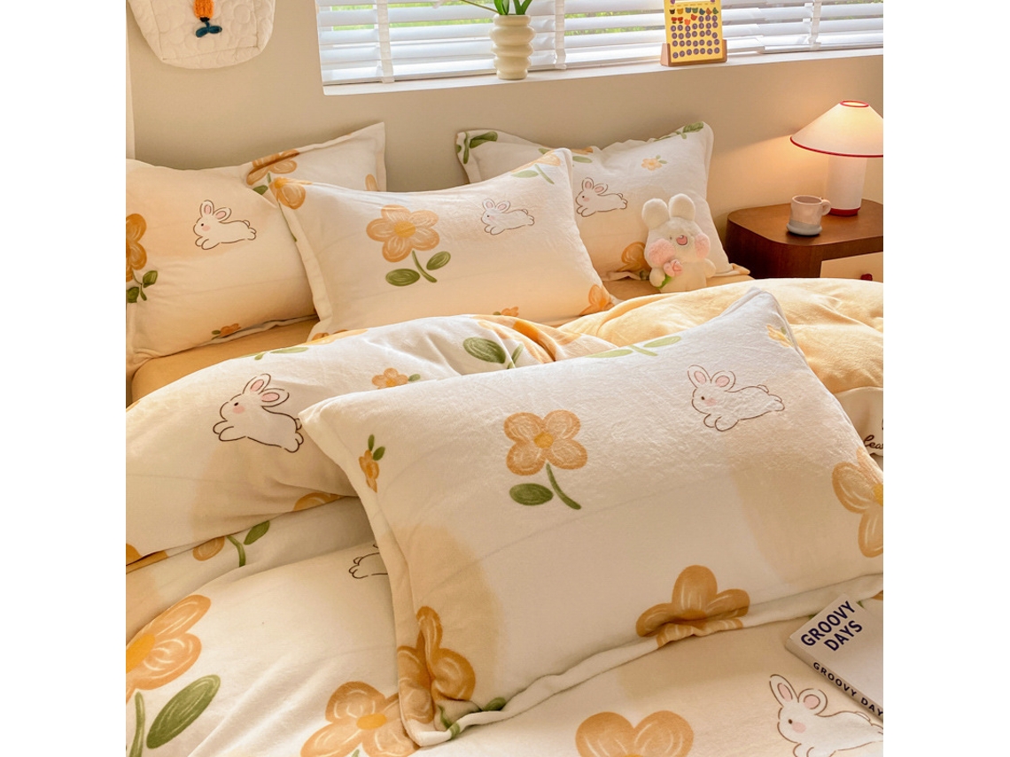 Conjunto de Capas de Edredão LUUCOZK Pelúcia Multicor - 4pcs