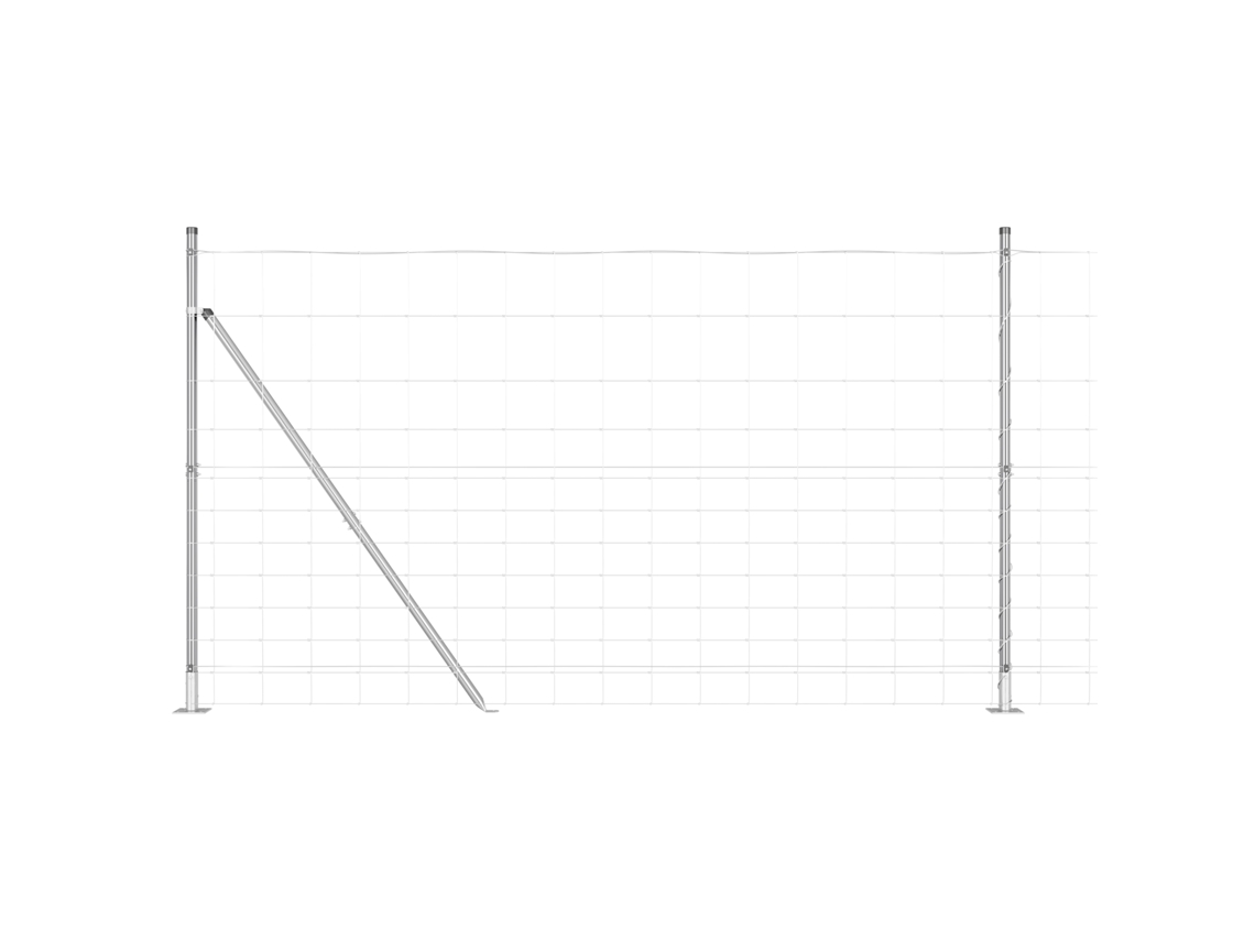 Cerca De Campo Aço Galvanizado Vidaxl Cinzento Metal