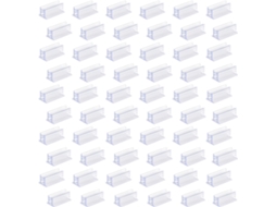 Conjunto De 60 Clipes Adesivos Transparentes Sinalização, Porta Etiqueta Acrílica 2, 53x 1, 4x 1, 19cm, Com