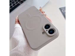 Capa Magsafe Para Iphone 16 Plus - Silicone Líquido Com Cor Sólida | Magnética - Cinza