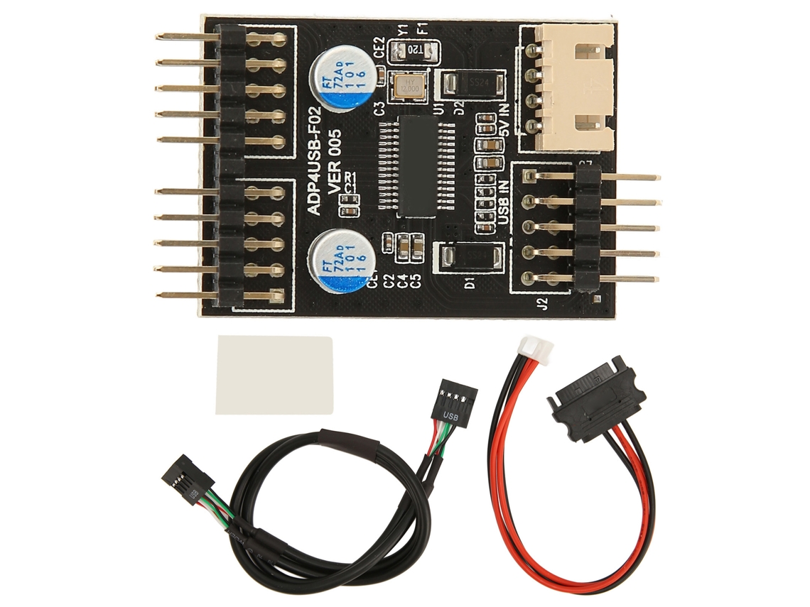 Adaptador Usb De 9 Pinos Para Dual 9 Pinos Cartão De Transferência 1 Para 2 Com Cabo De Alimentação Sata